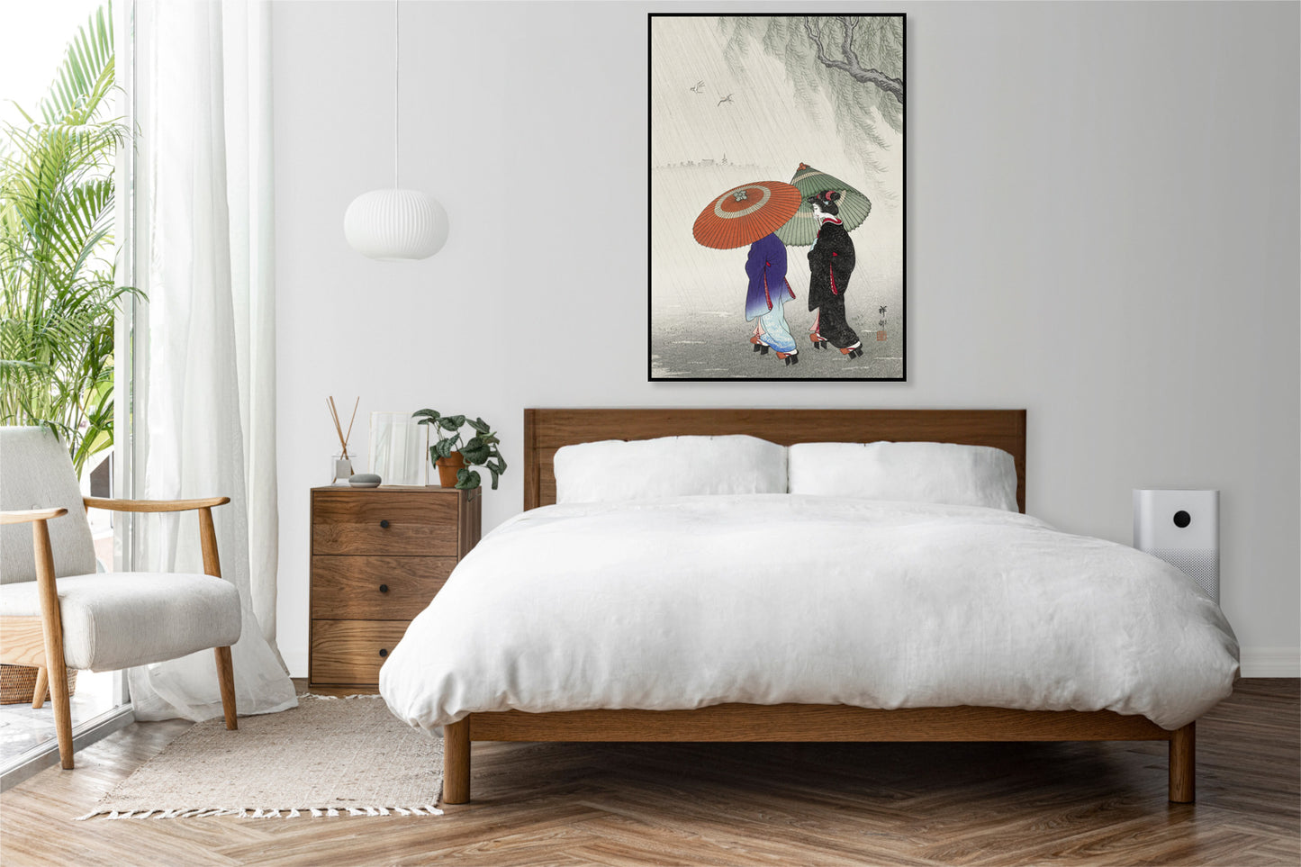 Plakat  Two Women in The Rain, Koson Japoński Vintage do Salonu