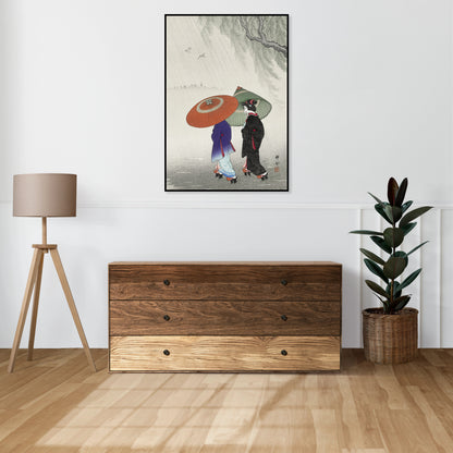 Plakat  Two Women in The Rain, Koson Japoński Vintage do Salonu