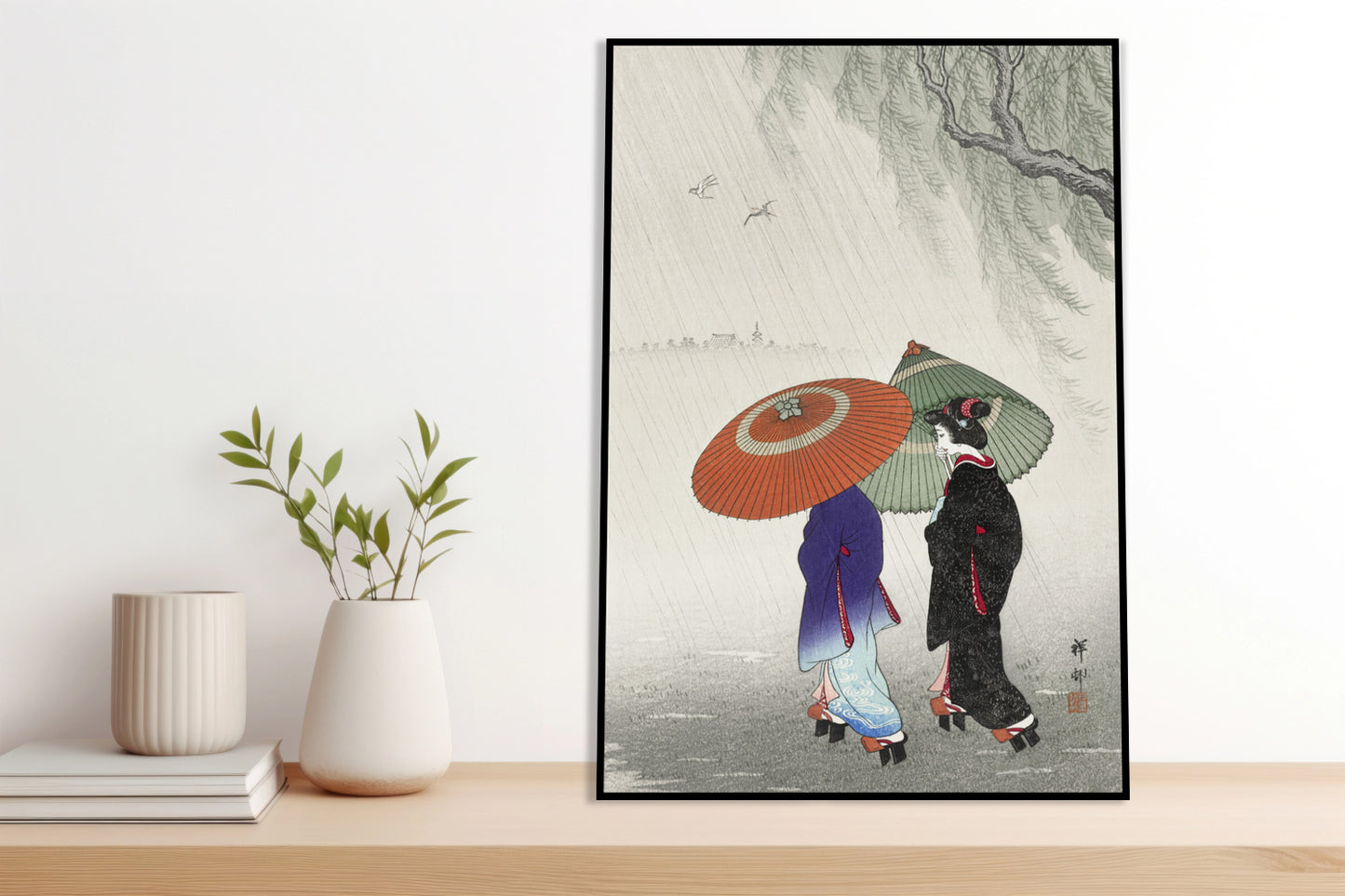 Plakat  Two Women in The Rain, Koson Japoński Vintage do Salonu