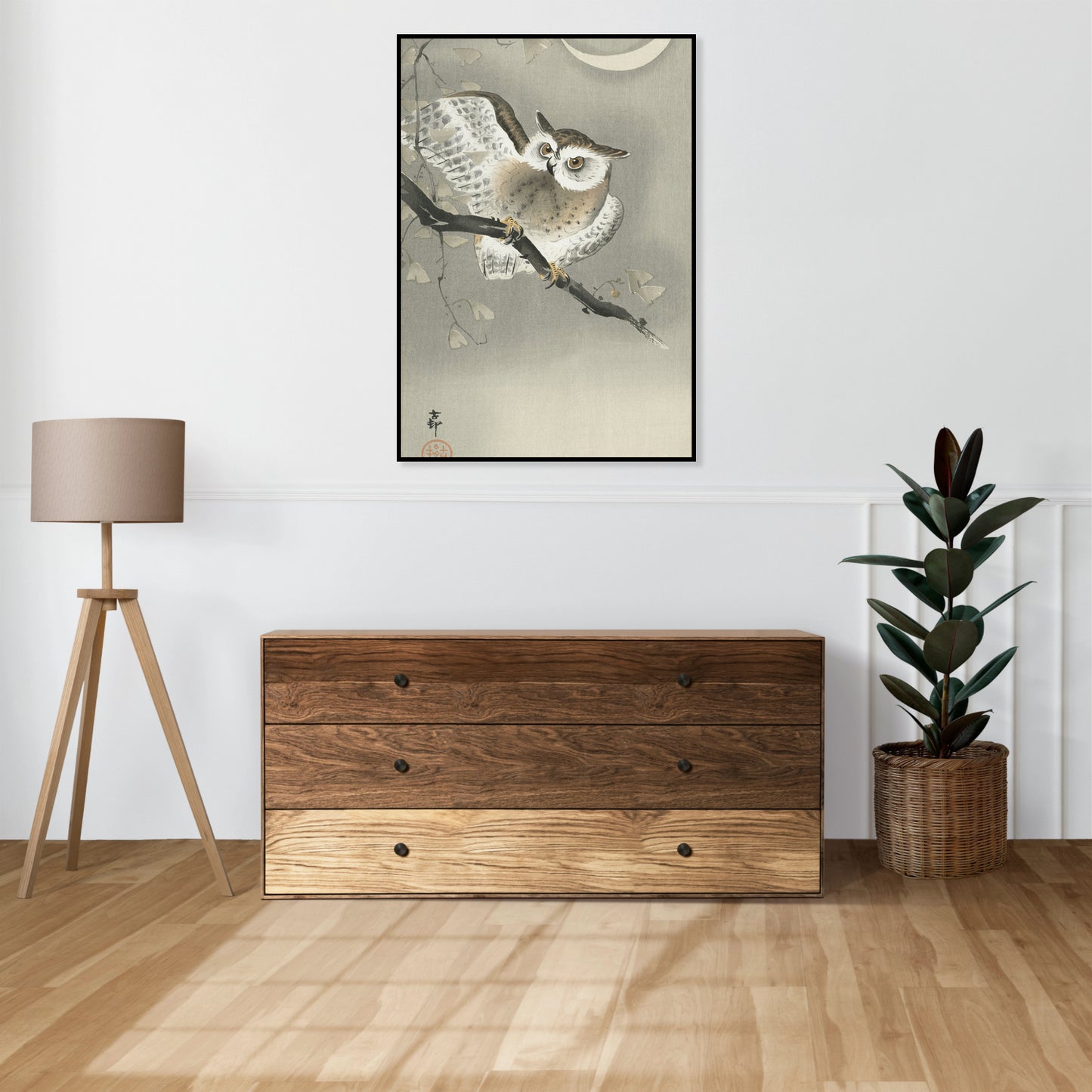Plakat  Long-Eared Owl 2, Koson Japoński Vintage do Salonu