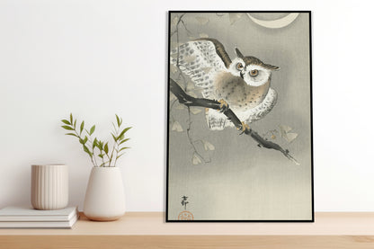 Plakat  Long-Eared Owl 2, Koson Japoński Vintage do Salonu