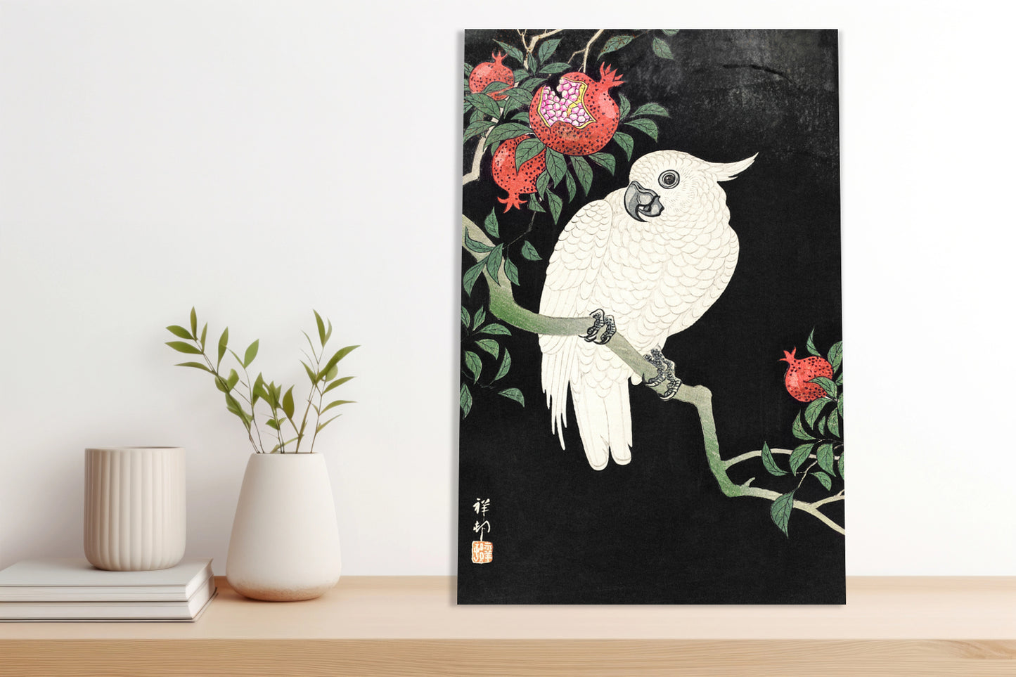 Obraz  Cockatoo and Pomegranate, Koson Japoński Vintage do Salonu