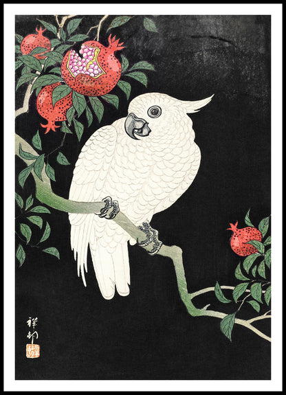 Plakat  Cockatoo and Pomegranate, Koson Japoński Vintage do Salonu