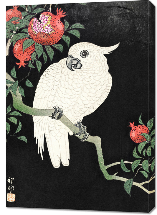 Obraz  Cockatoo and Pomegranate, Koson Japoński Vintage do Salonu