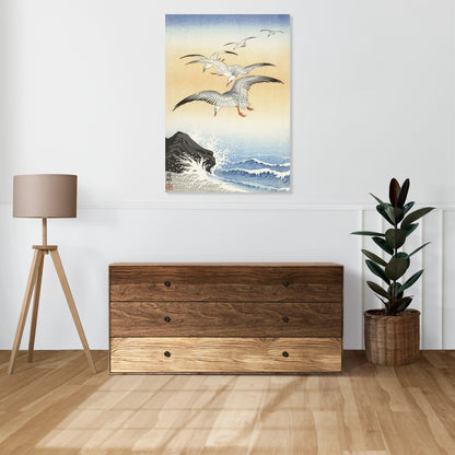 Obraz  Five Seagulls, Koson Japoński Vintage do Salonu