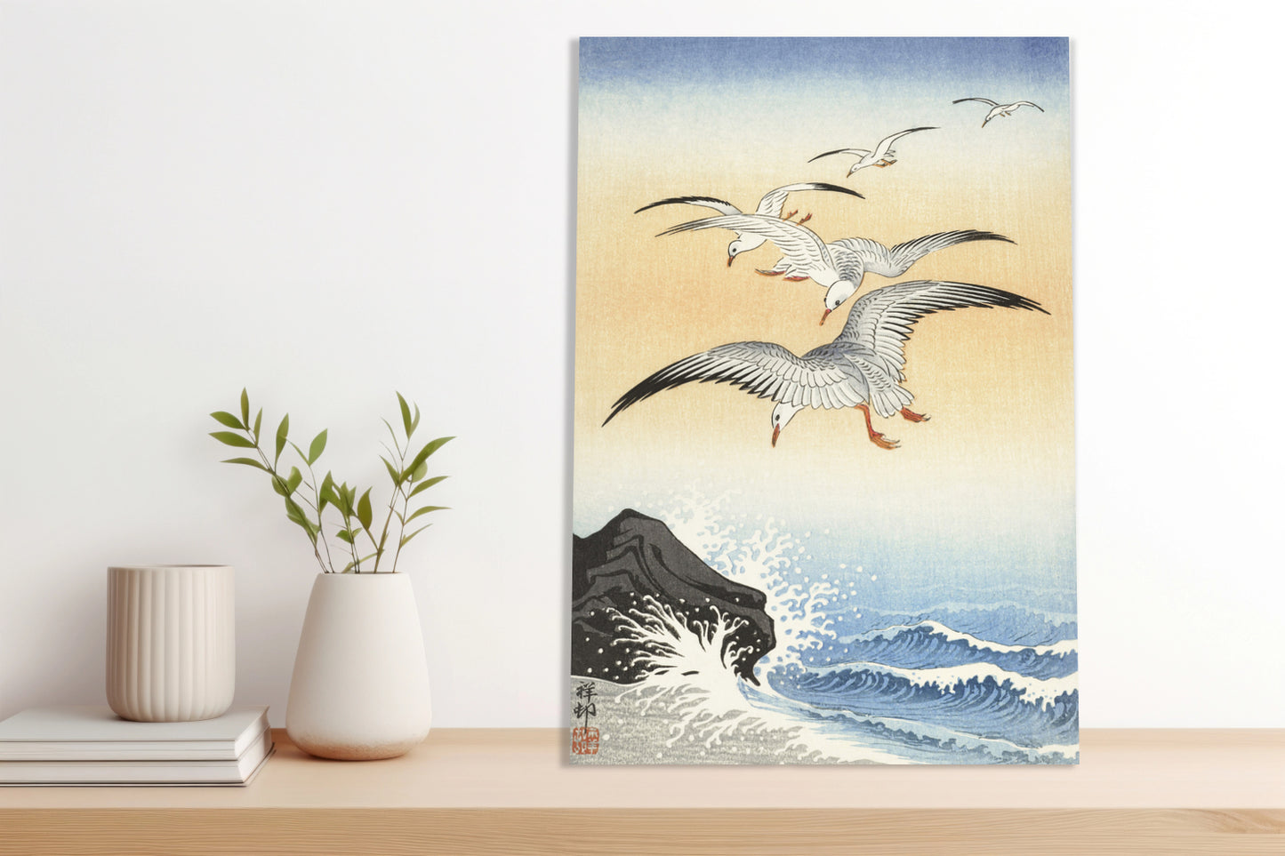 Obraz  Five Seagulls, Koson Japoński Vintage do Salonu