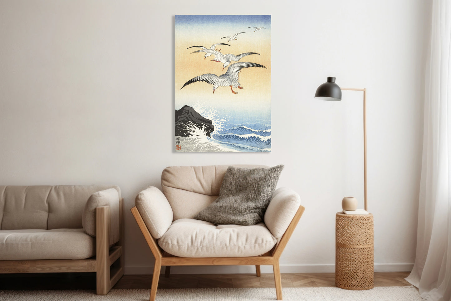 Obraz  Five Seagulls, Koson Japoński Vintage do Salonu