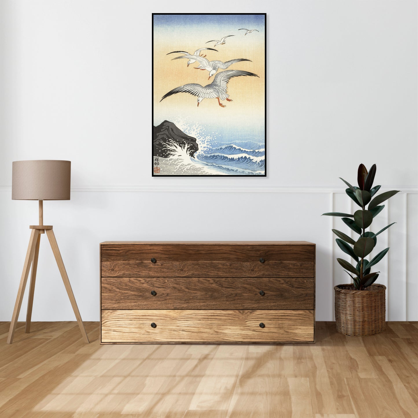 Plakat  Five Seagulls, Koson Japoński Vintage do Salonu