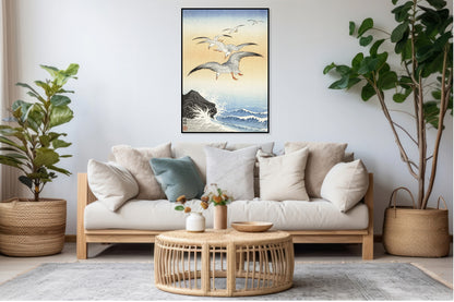 Plakat  Five Seagulls, Koson Japoński Vintage do Salonu