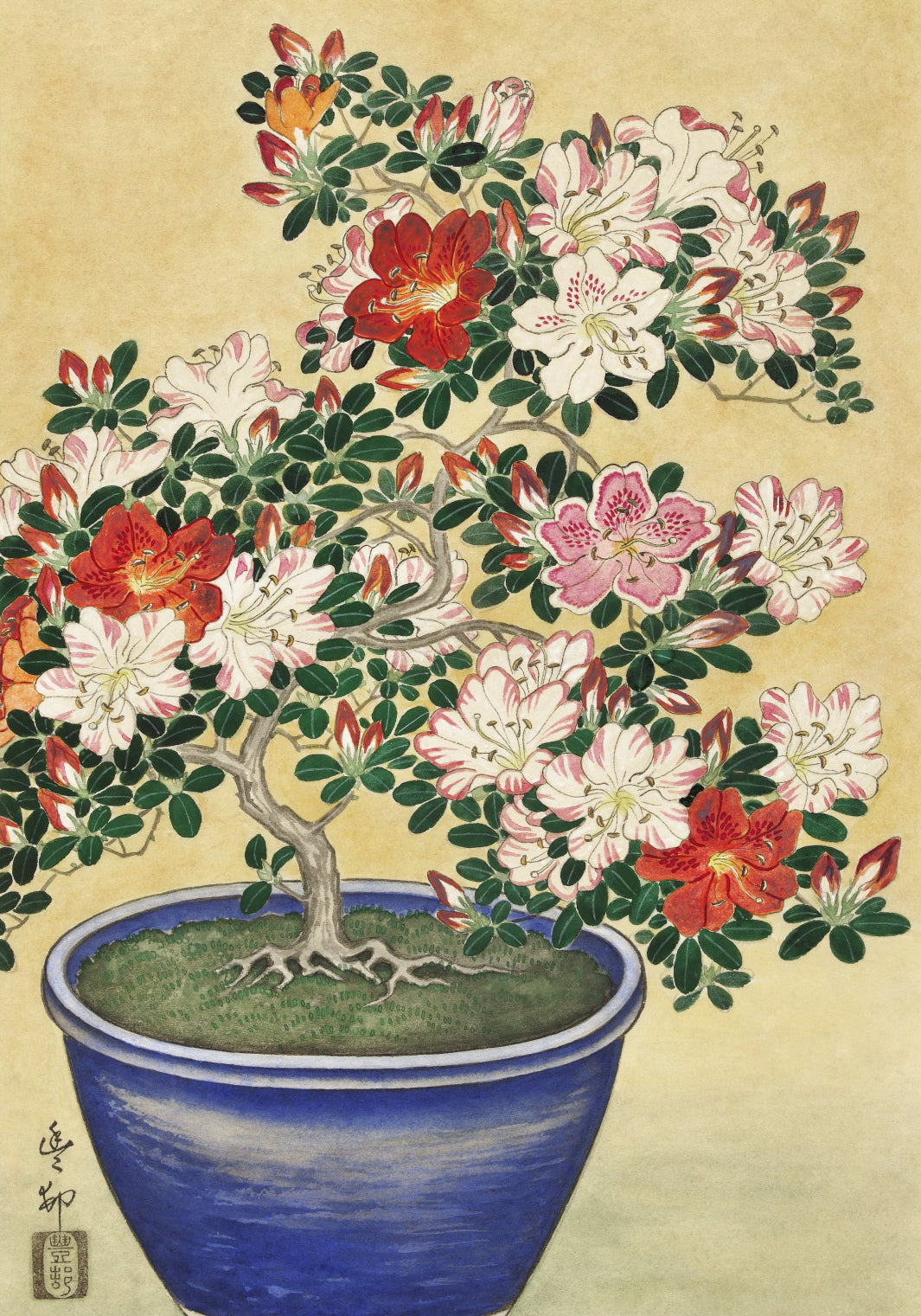Plakat  Blooming Azalea, Koson Japoński Vintage do Salonu