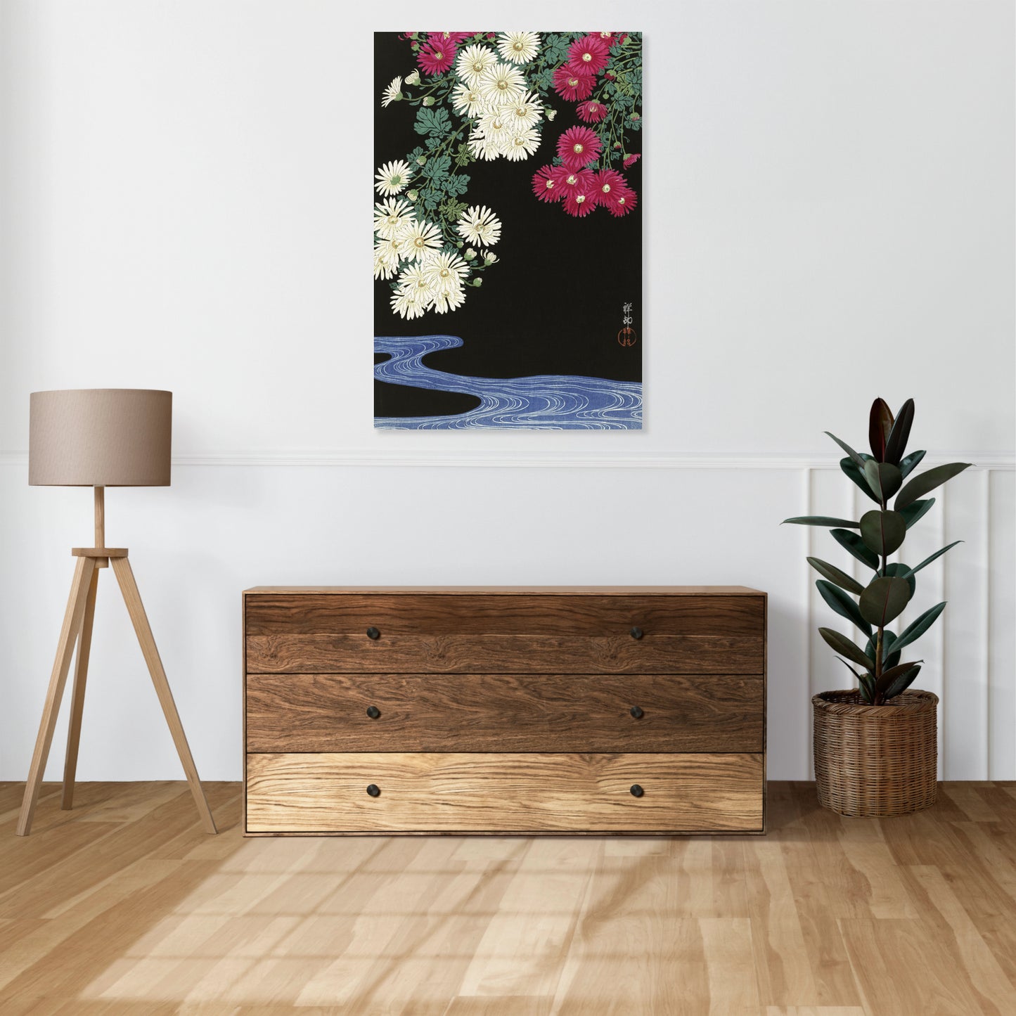 Obraz  Chrysanthemums, Koson Japoński Vintage do Salonu