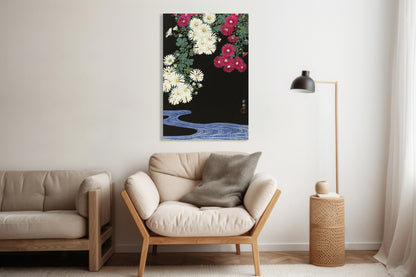 Obraz  Chrysanthemums, Koson Japoński Vintage do Salonu