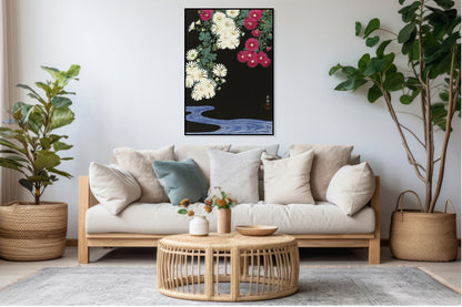 Plakat  Chrysanthemums, Koson Japoński Vintage do Salonu