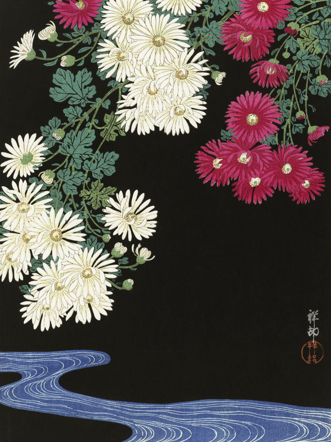 Plakat  Chrysanthemums, Koson Japoński Vintage do Salonu