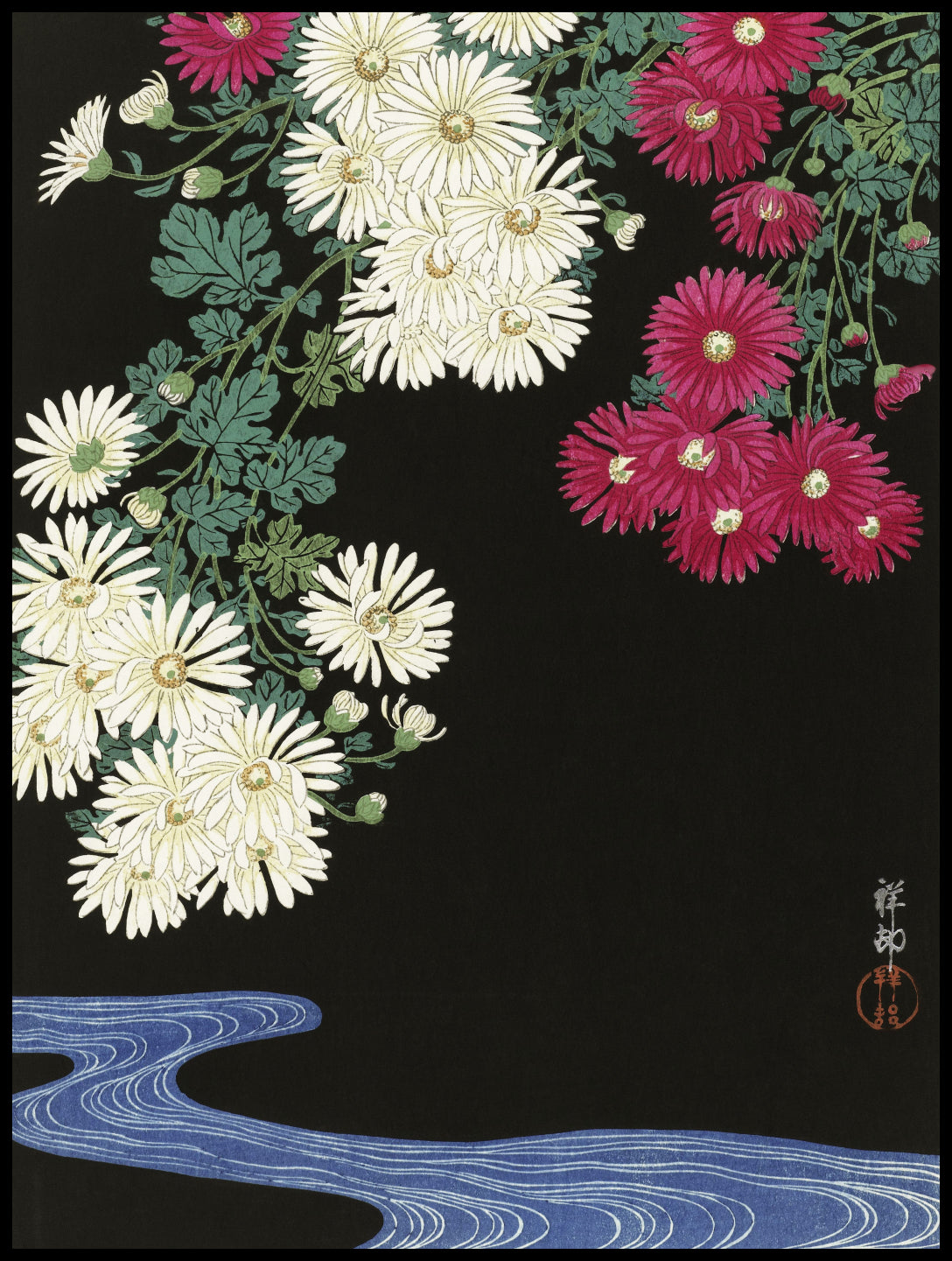 Plakat  Chrysanthemums, Koson Japoński Vintage do Salonu