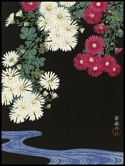 Plakat  Chrysanthemums, Koson Japoński Vintage do Salonu