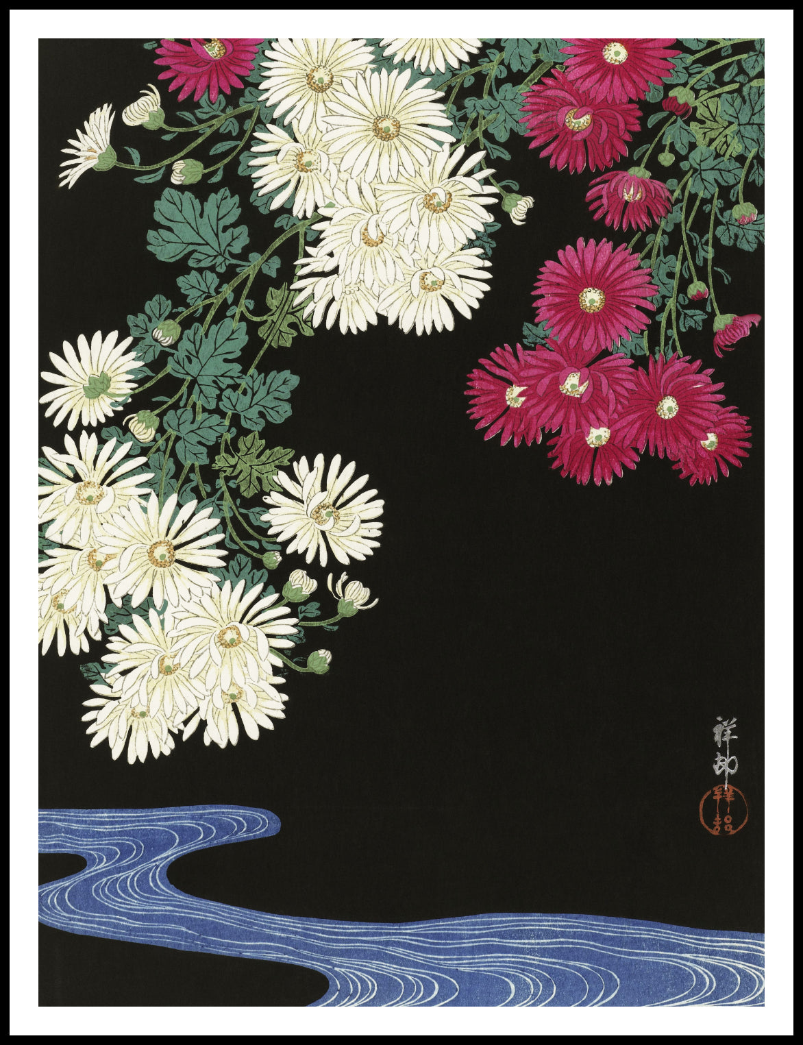 Plakat  Chrysanthemums, Koson Japoński Vintage do Salonu