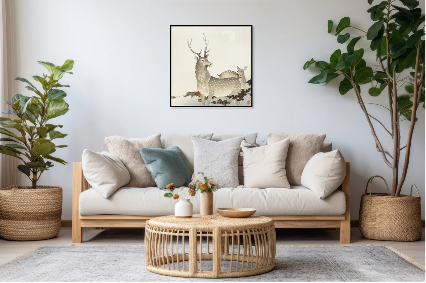 Plakat  Couple of Deers, Koson Japoński Vintage do Salonu