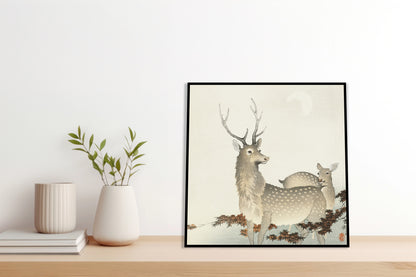 Plakat  Couple of Deers, Koson Japoński Vintage do Salonu