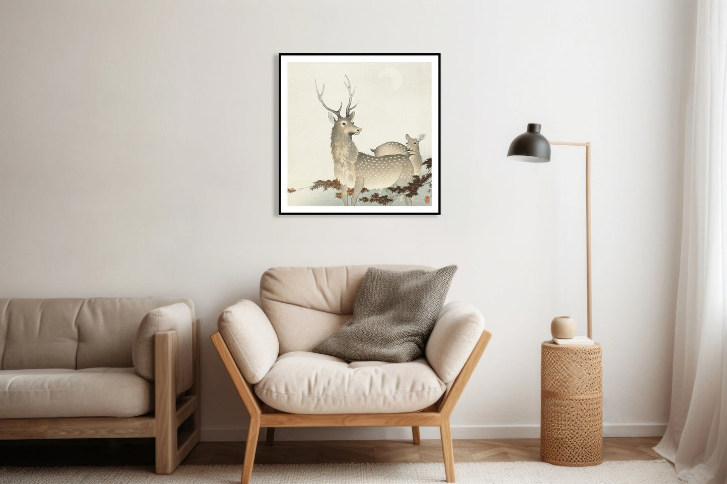 Plakat  Couple of Deers, Koson Japoński Vintage do Salonu