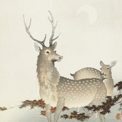 Plakat  Couple of Deers, Koson Japoński Vintage do Salonu