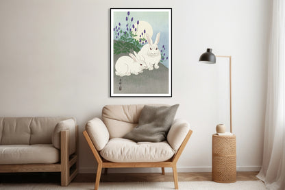 Plakat  Rabbits at Full Moon, Koson Japoński Vintage do Salonu