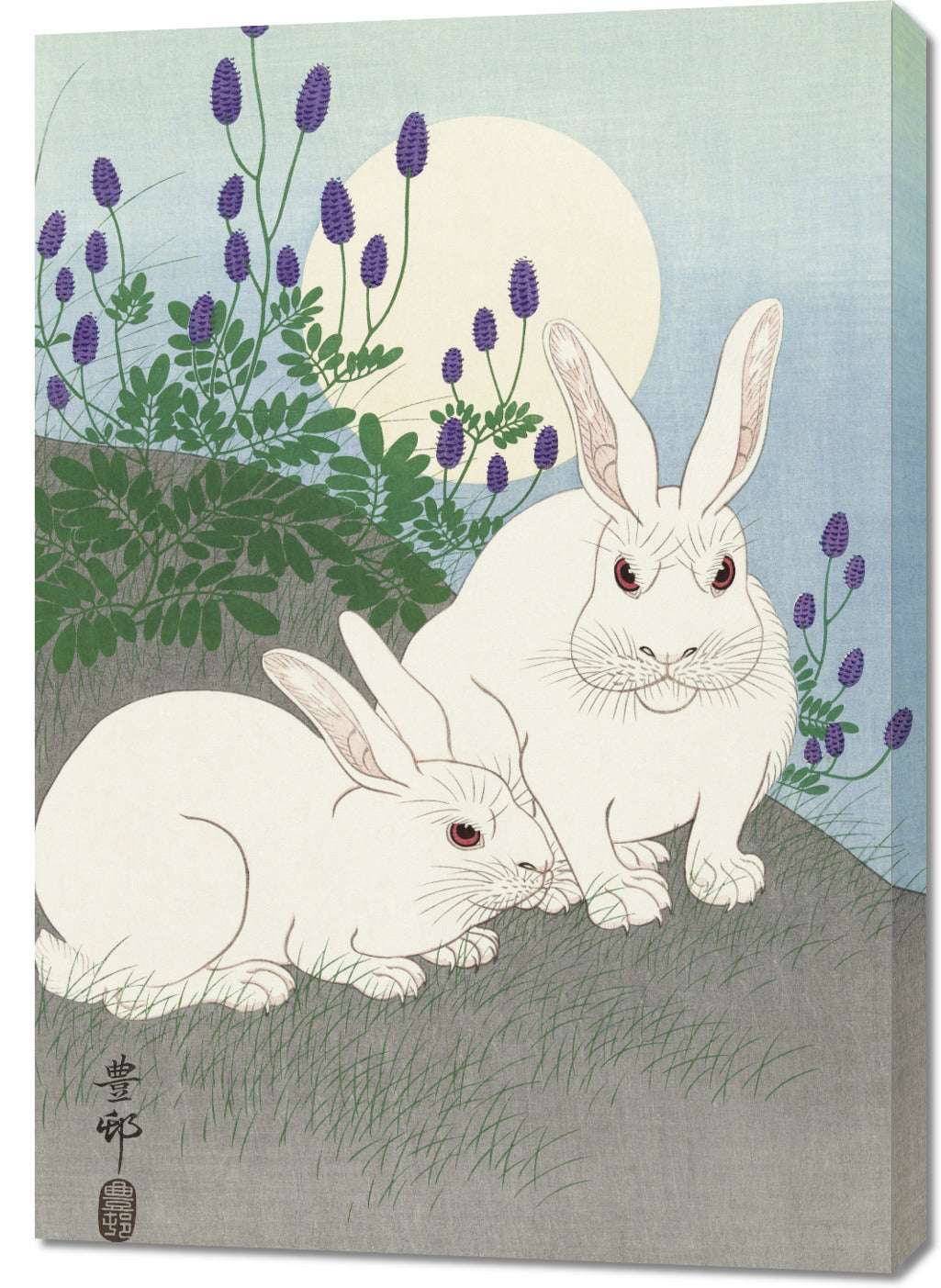 Obraz  Rabbits at Full Moon, Koson Japoński Vintage do Salonu