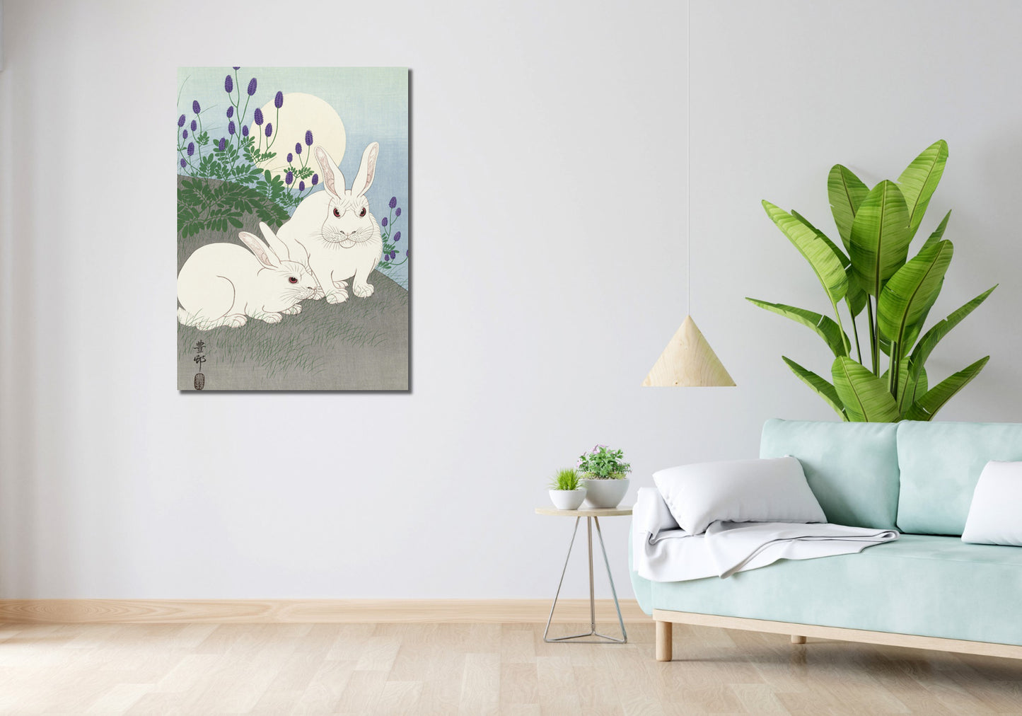 Obraz  Rabbits at Full Moon, Koson Japoński Vintage do Salonu