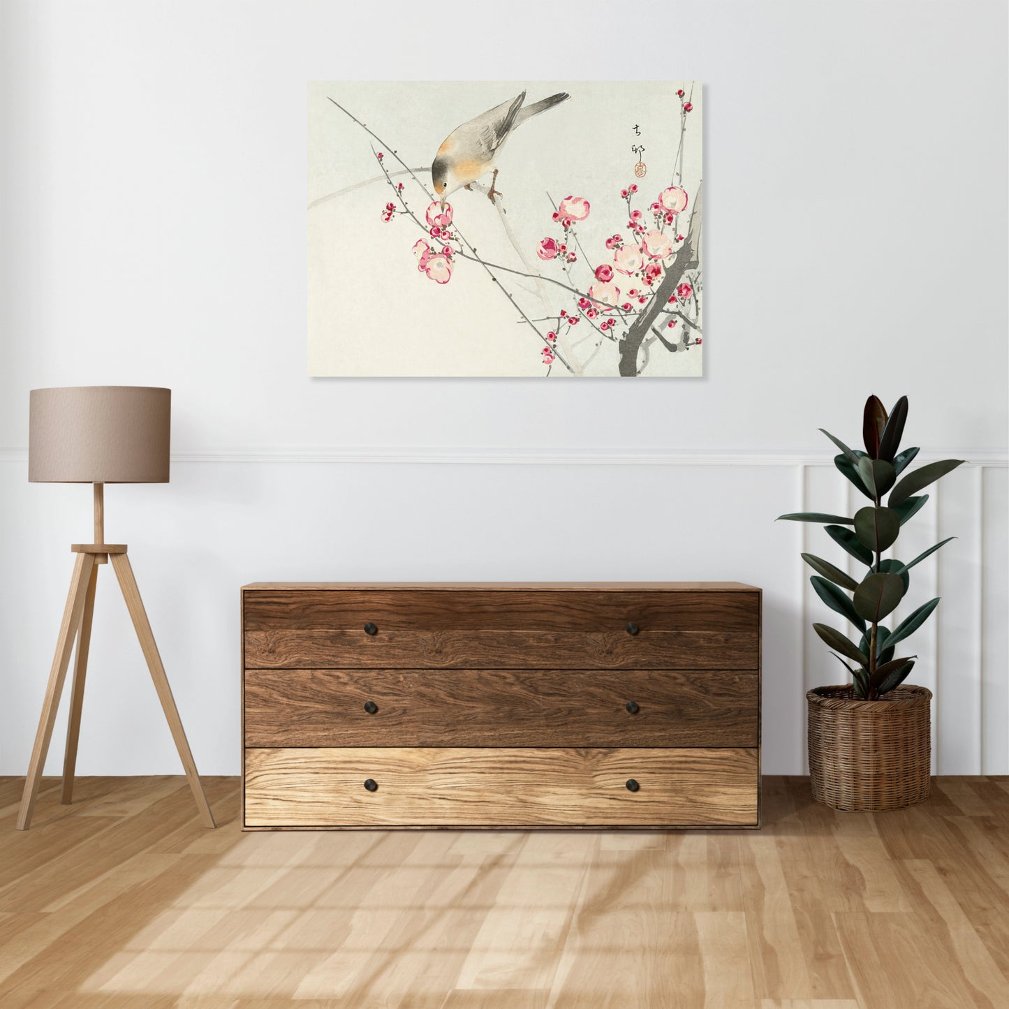Obraz  Songbird on Blossom Branch, Koson Vintage do Salonu