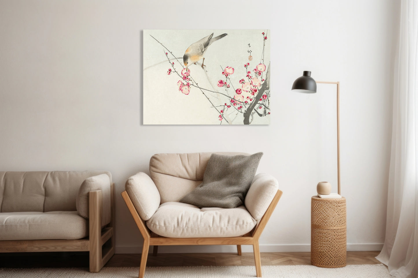 Obraz  Songbird on Blossom Branch, Koson Vintage do Salonu