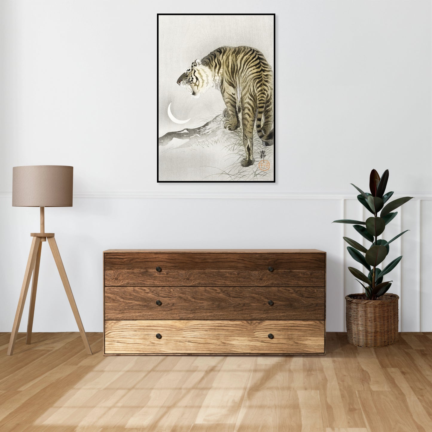 Plakat  Roaring Tiger, Koson Japoński Vintage do Salonu