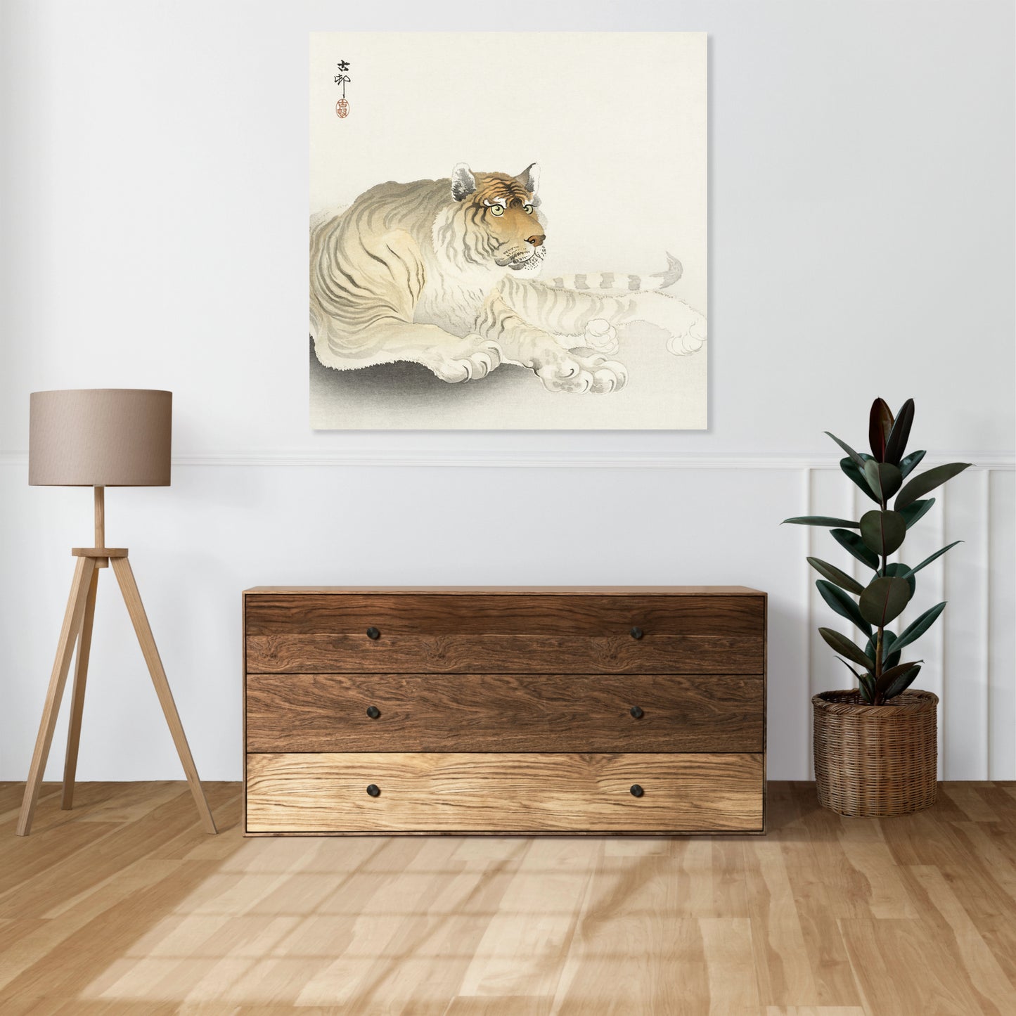 Obraz  Tiger, Koson Japoński Vintage do Salonu