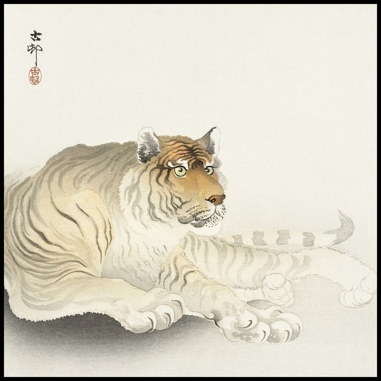 Plakat  Tiger, Koson Japoński Vintage do Salonu