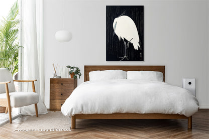 Obraz  Egret in The Rain, Koson Japoński Vintage do Salonu