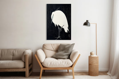 Obraz  Egret in The Rain, Koson Japoński Vintage do Salonu
