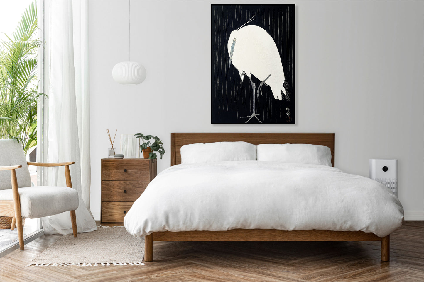 Plakat  Egret in The Rain, Koson Japoński Vintage do Salonu
