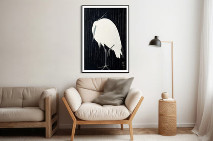 Plakat  Egret in The Rain, Koson Japoński Vintage do Salonu