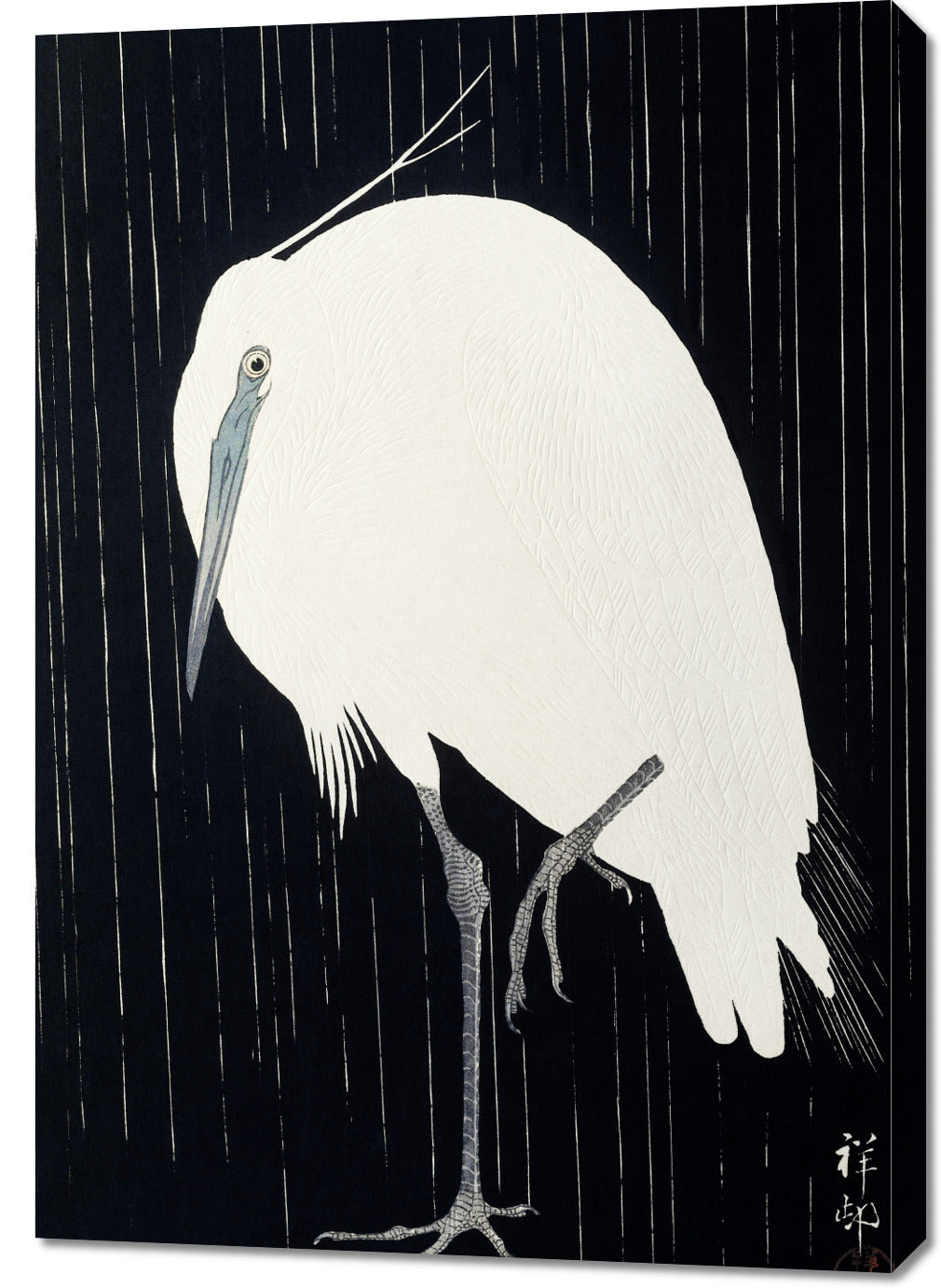 Obraz  Egret in The Rain, Koson Japoński Vintage do Salonu