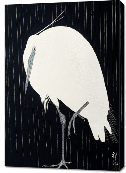Obraz  Egret in The Rain, Koson Japoński Vintage do Salonu