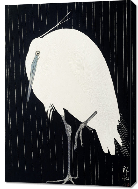 Obraz  Egret in The Rain, Koson Japoński Vintage do Salonu