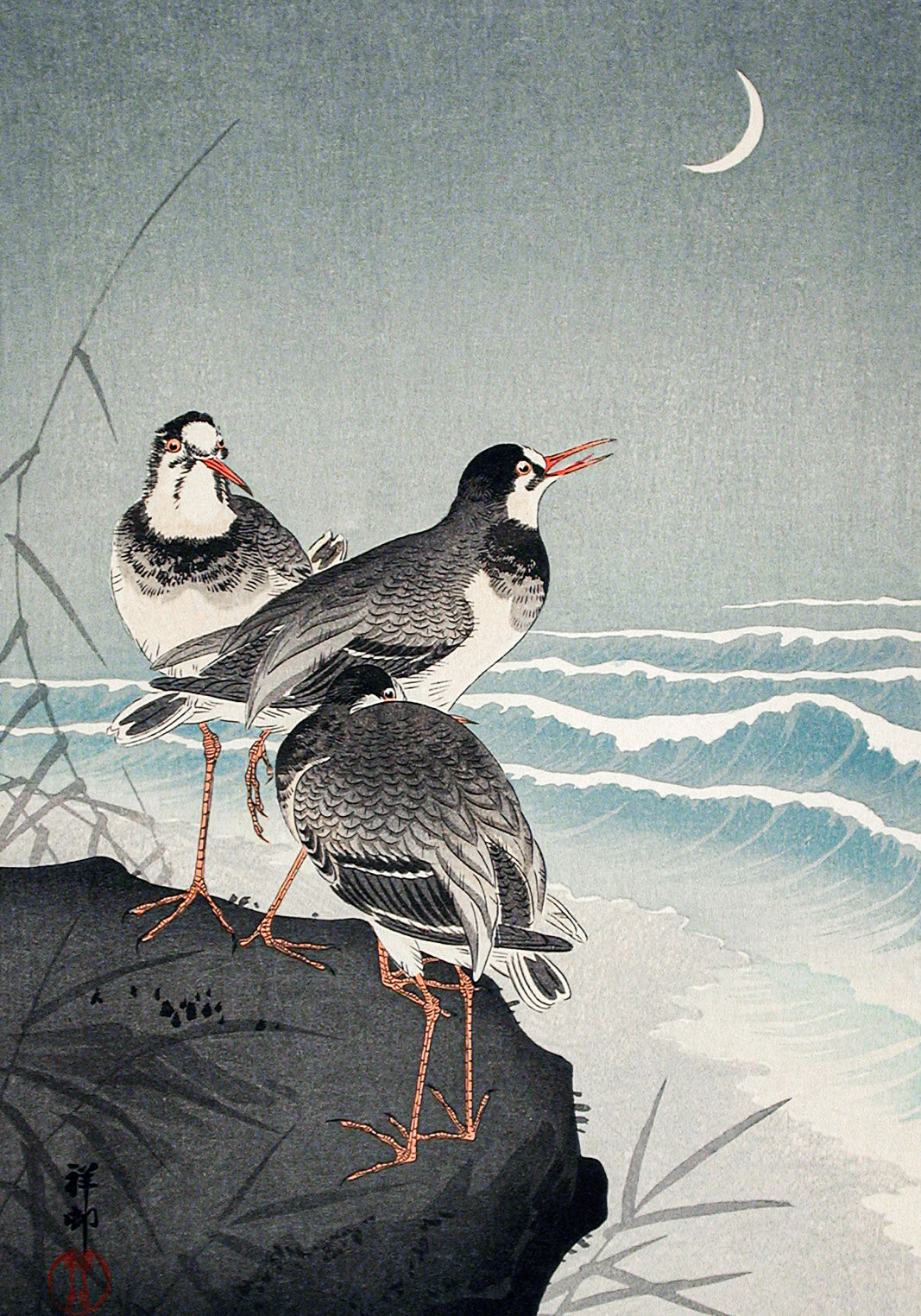 Plakat  Snipes at the Shore, Koson Japoński Vintage do Salonu
