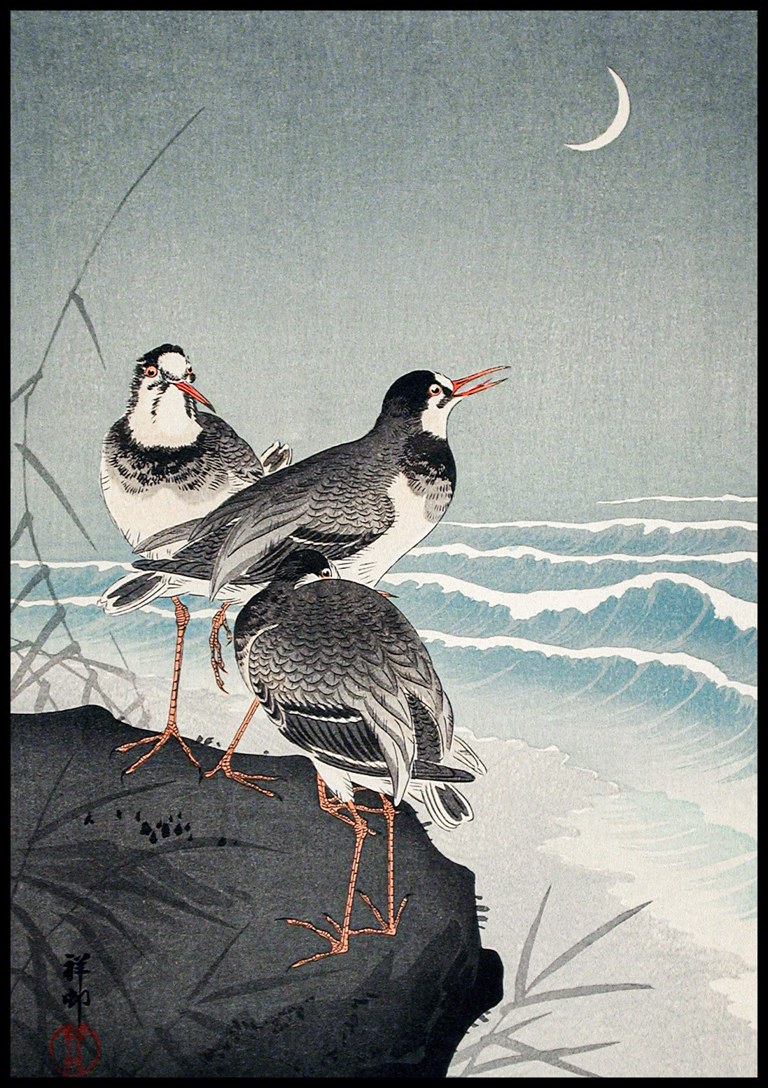 Plakat  Snipes at the Shore, Koson Japoński Vintage do Salonu