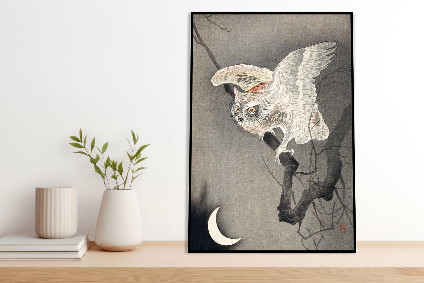 Plakat  Scops Owl in Moonlight, Koson Japoński Vintage do Salonu