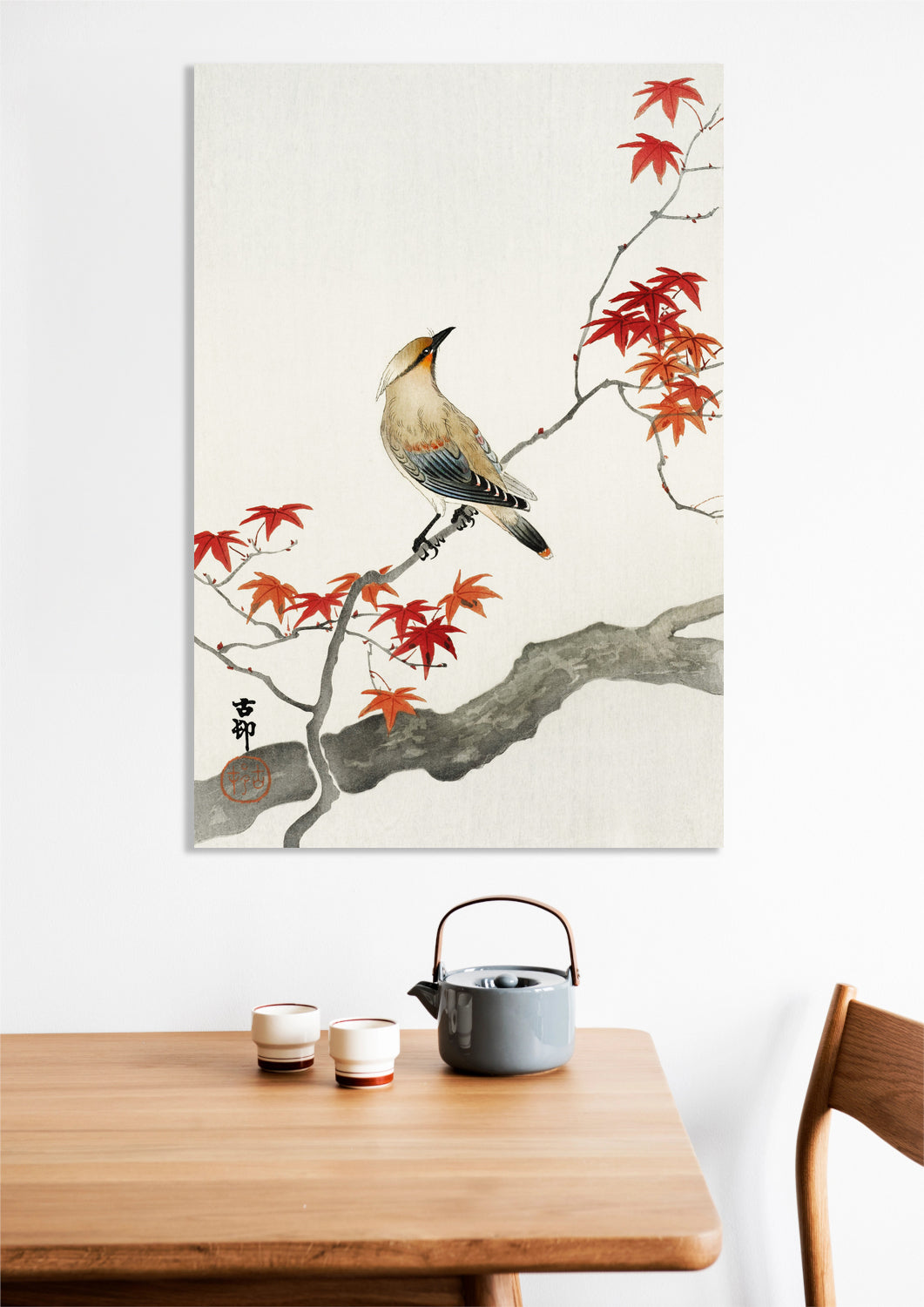 Obraz  Japanese Plague Bird on Maple, Koson Vintage do Salonu