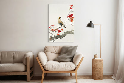 Obraz  Japanese Plague Bird on Maple, Koson Vintage do Salonu