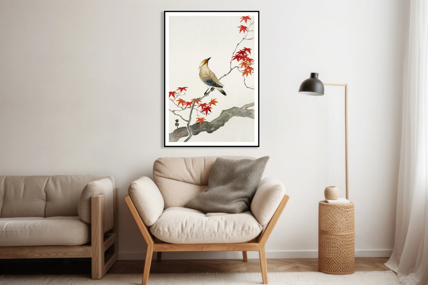 Plakat  Japanese Plague Bird on Maple, Koson Vintage do Salonu