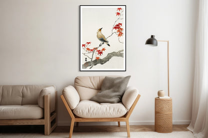 Plakat  Japanese Plague Bird on Maple, Koson Vintage do Salonu