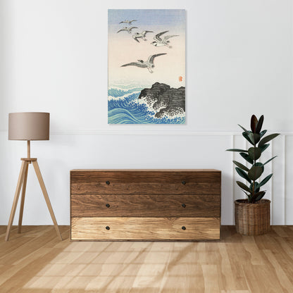 Obraz  Five Seagulls 2, Koson Japoński Vintage do Salonu