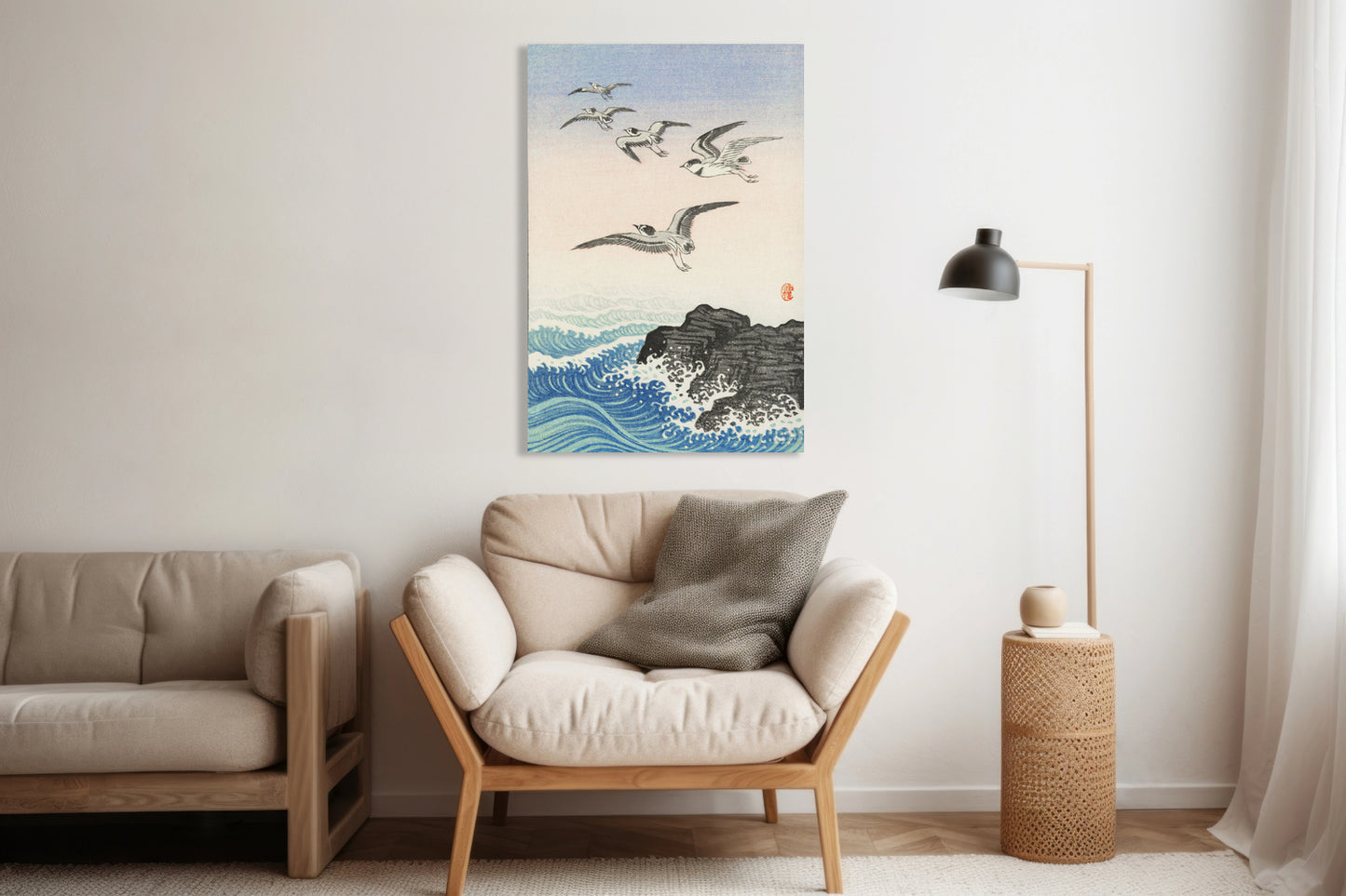 Obraz  Five Seagulls 2, Koson Japoński Vintage do Salonu