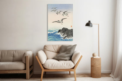 Obraz  Five Seagulls 2, Koson Japoński Vintage do Salonu
